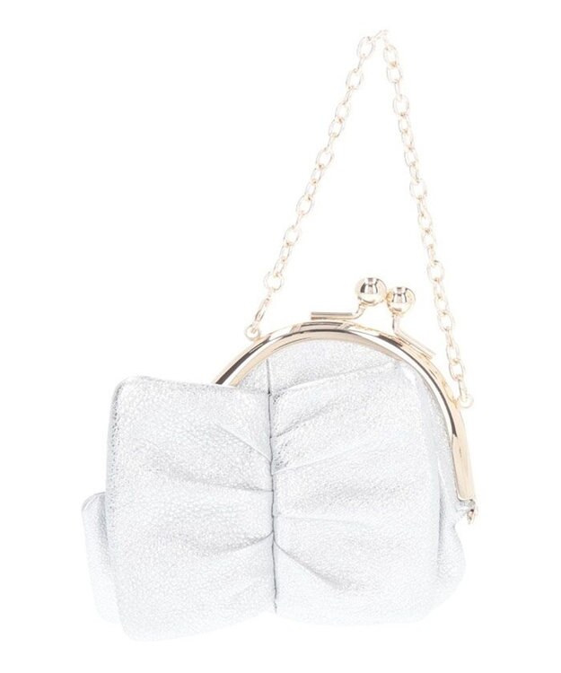 LANVIN en Bleu オリオン リボン口金小銭入れ シルバー