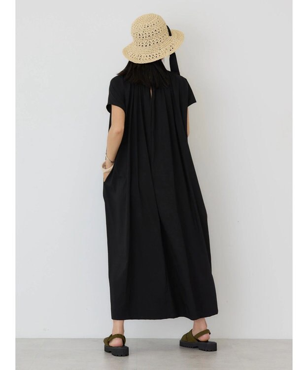 AMERICAN HOLIC 接触冷感丈違いフレンチスリーブワンピース Black