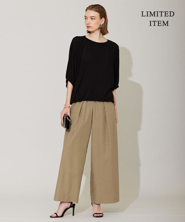 ICB 【WEB限定・洗える】Float ドルマンスリーブカットソー ブラック系