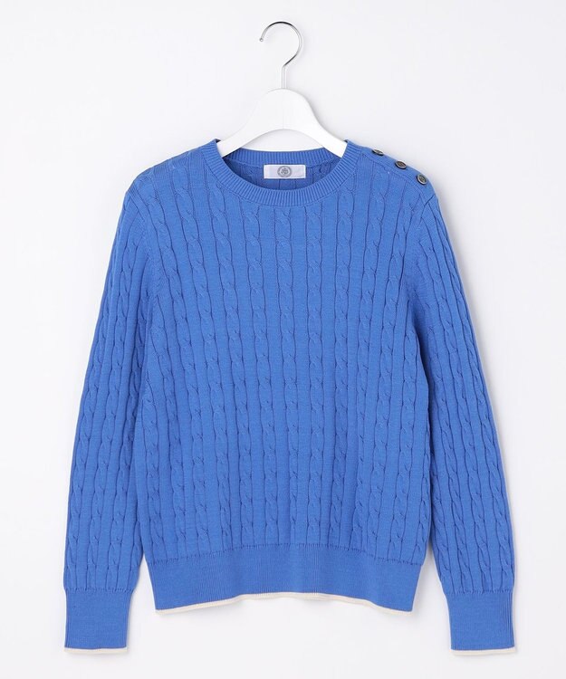 J.PRESS LADIES L CABLE ニット ブルー系