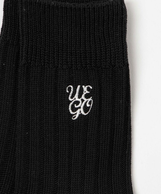 WEGO ガーリーロゴ刺繍ソックス ブラック