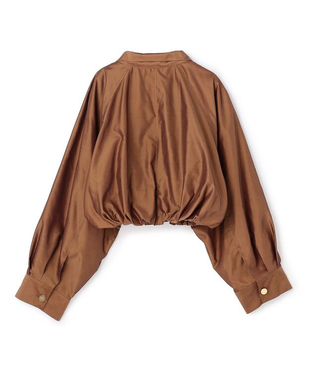 BEIGE， SULFUR / シルク混ショート丈バルーンブルゾン Brown