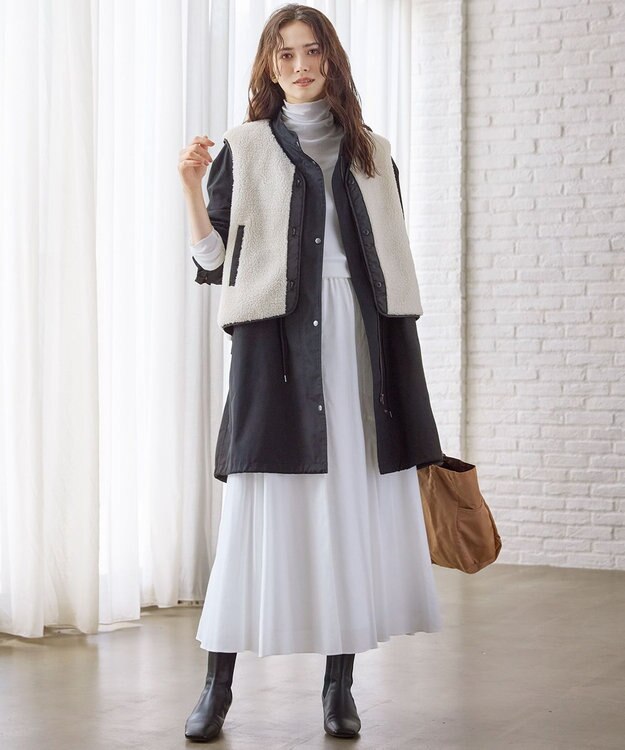 23区 【SLOW/一部店舗限定】テンセルコットンジョーゼット フレア スカート ホワイト系