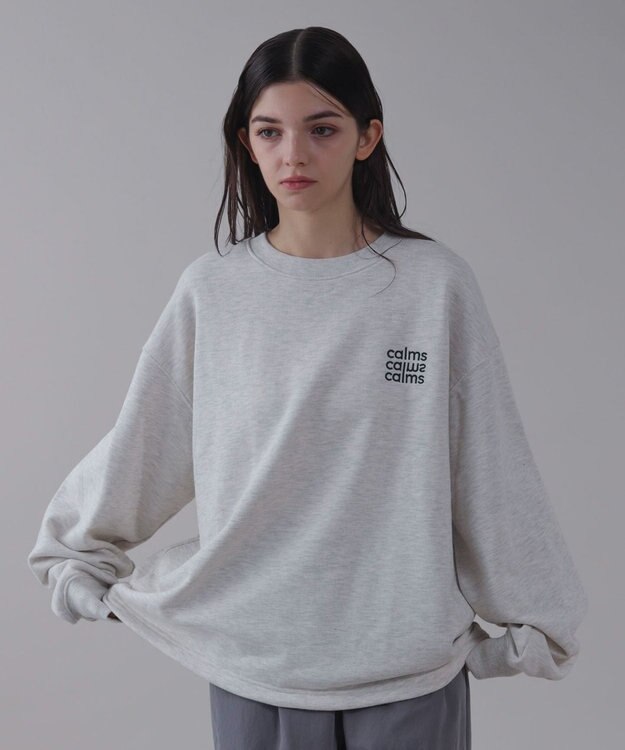 WEGO 【ユニセックス着用ITEM】ショートドロストワンポイント刺繍プルオーバー 杢グレー