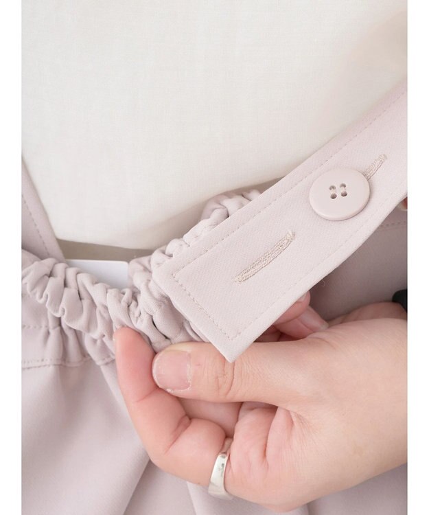 earth music&ecology Ｖネック切替ジャンスカ Beige