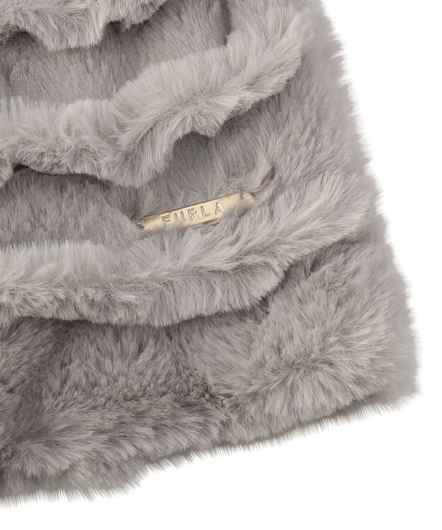 MOONBAT FURLA フェイクファーウェイビーマフラー グレー