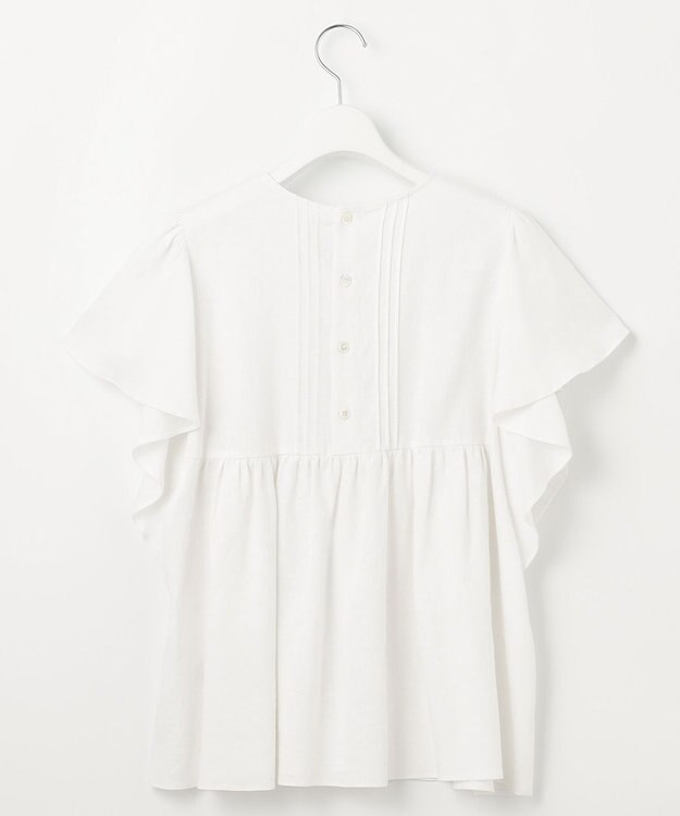 23区 【SLOW/一部店舗限定】ブライトリネン デザイン ブラウス ホワイト系