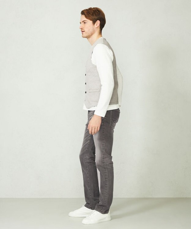 JOSEPH ABBOUD 【清涼感】洗える！ストローヤーンニット ベスト ライトグレー系