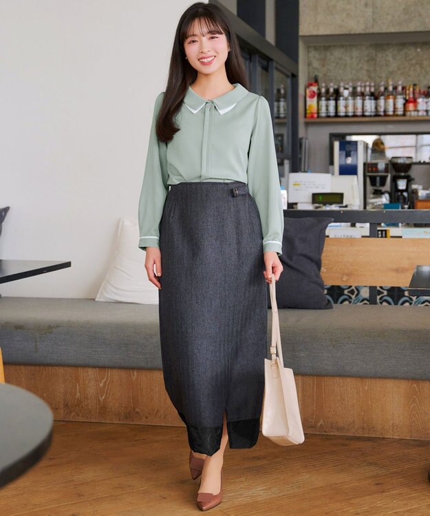 Tiaclasse レイヤードカラーブラウス ミント