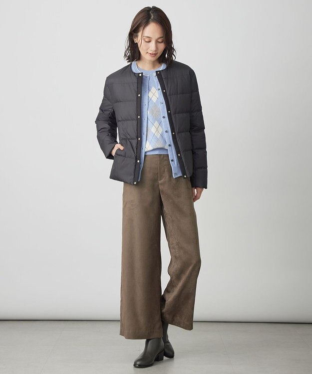 J.PRESS LADIES アーガイル ツイン ニット ソフトブルー系