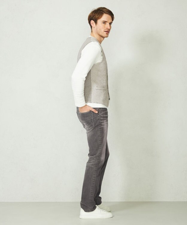 JOSEPH ABBOUD 【清涼感】洗える！ストローヤーンニット ベスト ライトグレー系