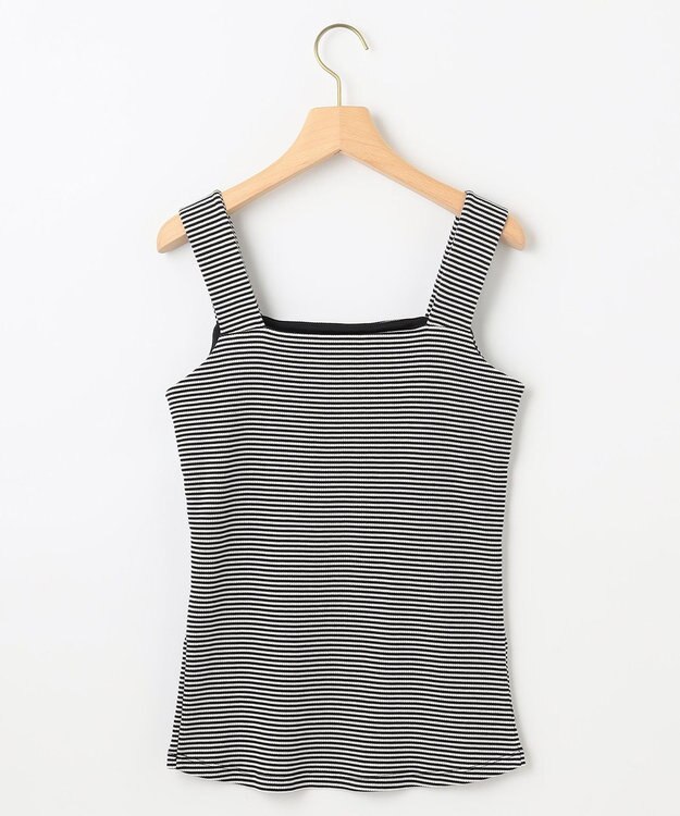 組曲 テレコスクエア タンクトップ ブラックボーダー系1