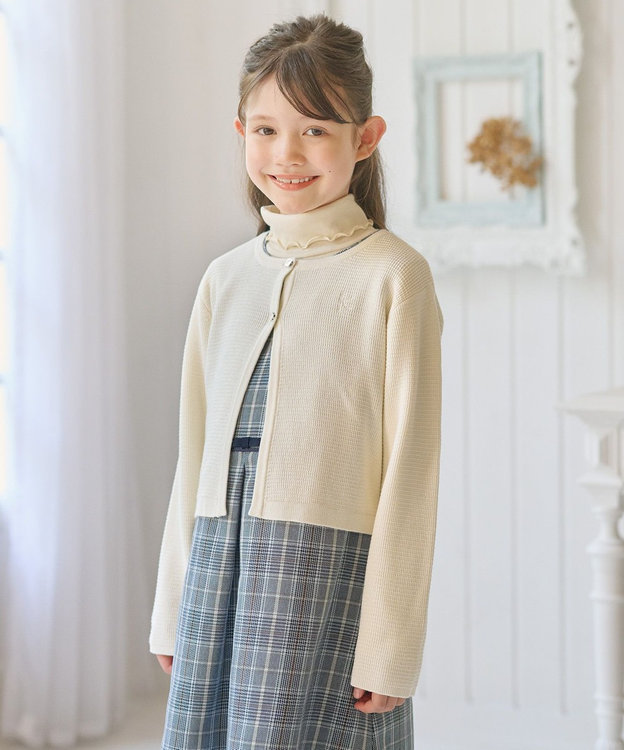 組曲 KIDS 【150-160㎝】クラシカルニット ジャケット オフホワイト