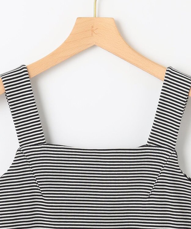 組曲 テレコスクエア タンクトップ ブラックボーダー系1