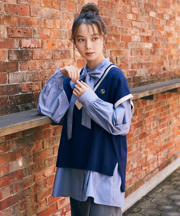 earth music&ecology チルデンライクベスト Navy