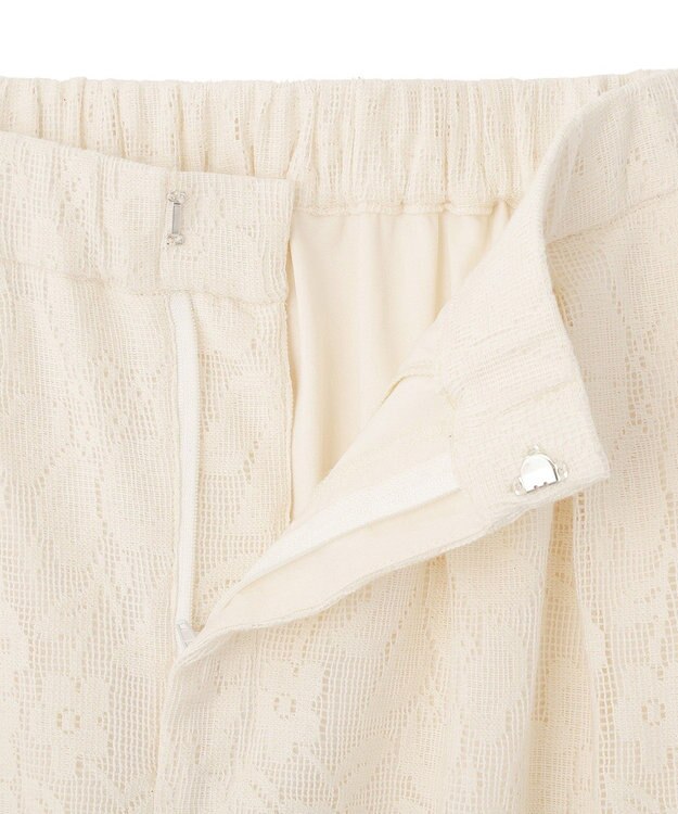 earth music&ecology 総レースカーゴパンツ Ivory