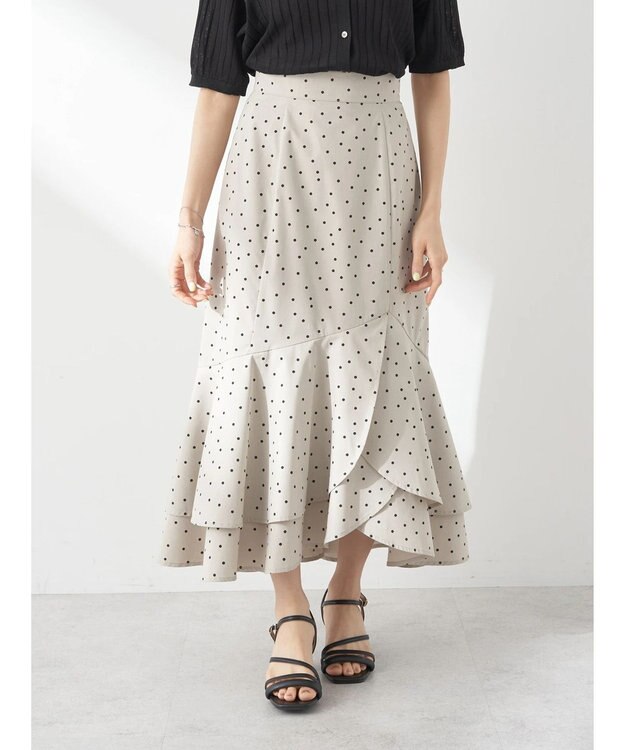 earth music&ecology チューリップヘムティアードスカート Dot