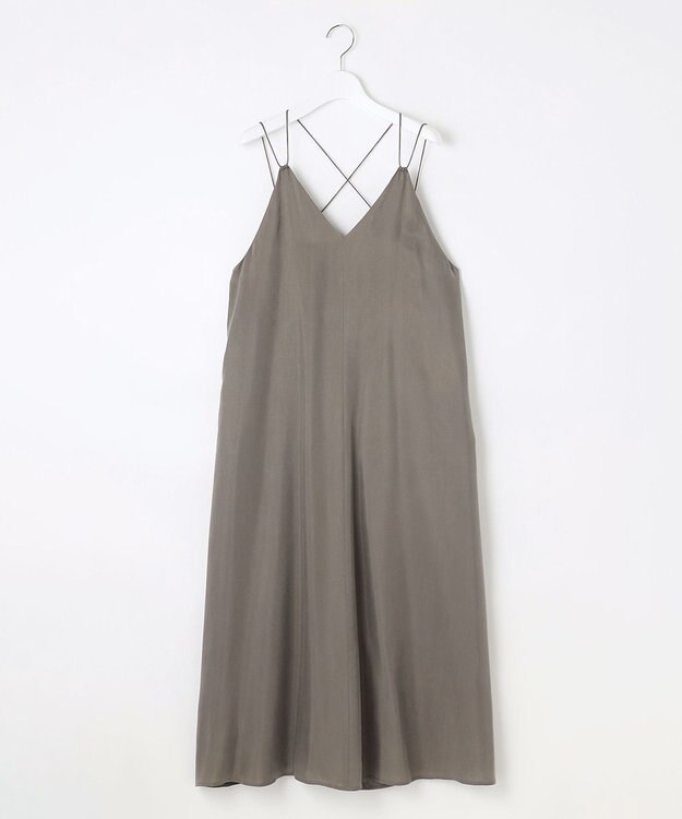 23区 【SLOW/一部店舗限定】キュプラフィブリルクロス キャミ ワンピース カーキ系