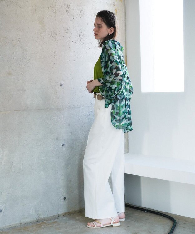 YECCA VECCA 綿麻バギーツイルパンツ Off White