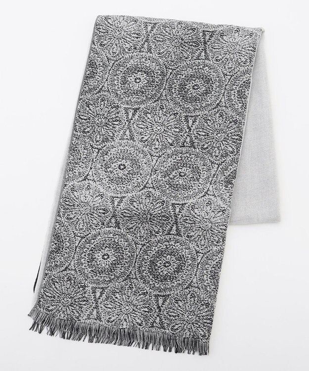 JOSEPH HOMME 新柄【上質素材】シルクカシミヤ　ブックストール / モスクパターンストール ブラック系5