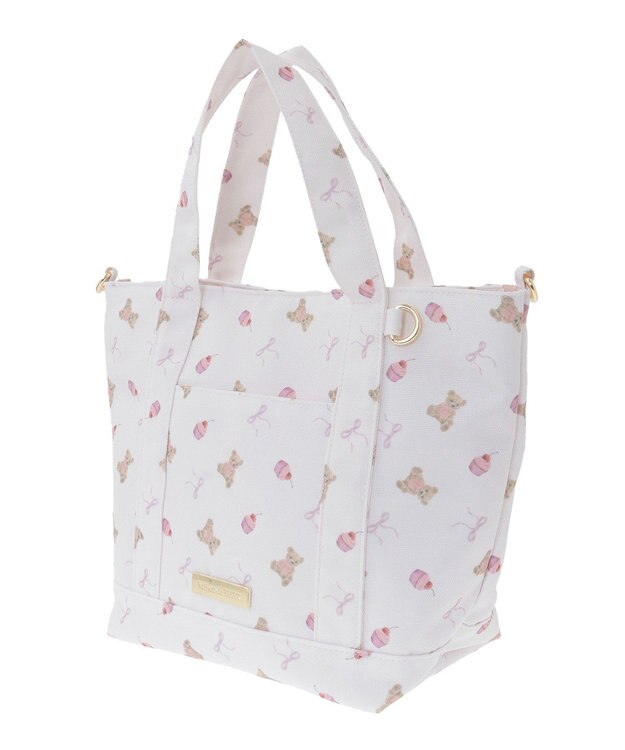 Maison de FLEUR ベア総柄2Wayトートバッグ Pink