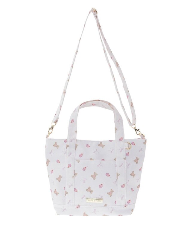 Maison de FLEUR ベア総柄2Wayトートバッグ Pink