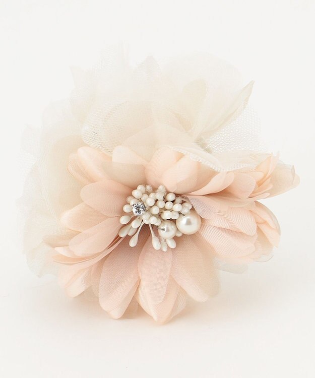 ANY フラワーミックスコサージュ エクリュ×ピンク