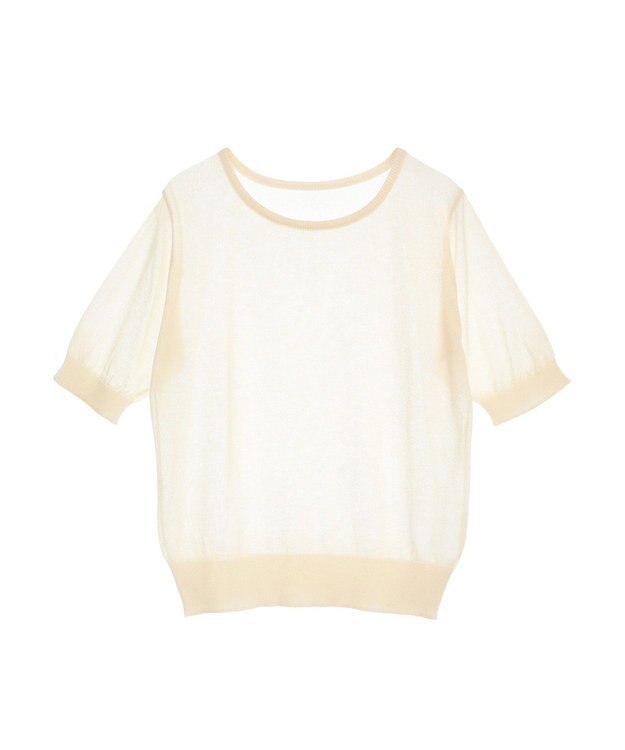 earth music&ecology ＳＥＴ２点シアーニットプルオーバー＋カーディガン Ivory