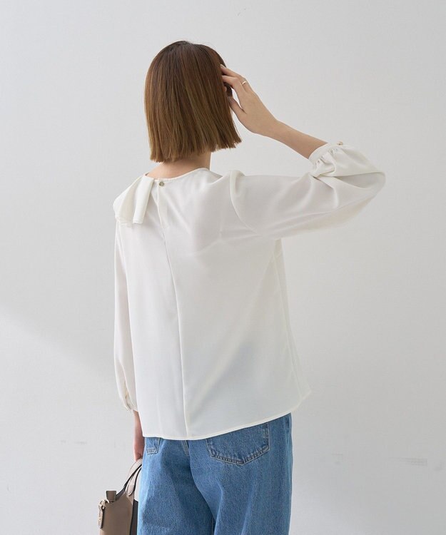 YECCA VECCA アシメラッフルブラウス Off White