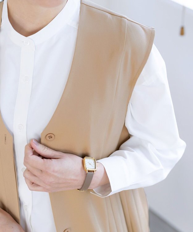 Tiaclasse L 【洗える】ジレワンピース ベージュ