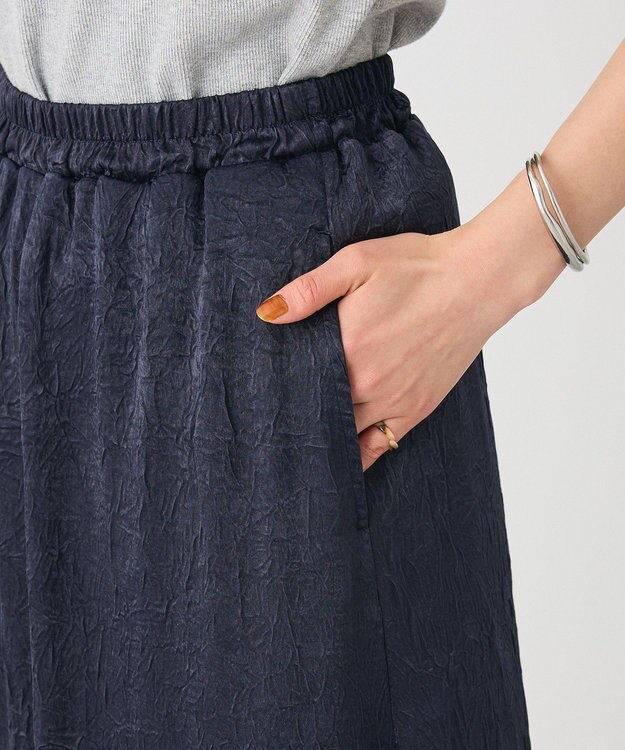 CRAFT STANDARD BOUTIQUE 光沢ワッシャースカート Black