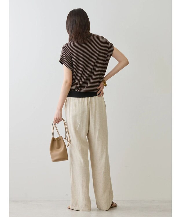 AMERICAN HOLIC 接触冷感フレンチスリーブニットプルオーバー Border Black