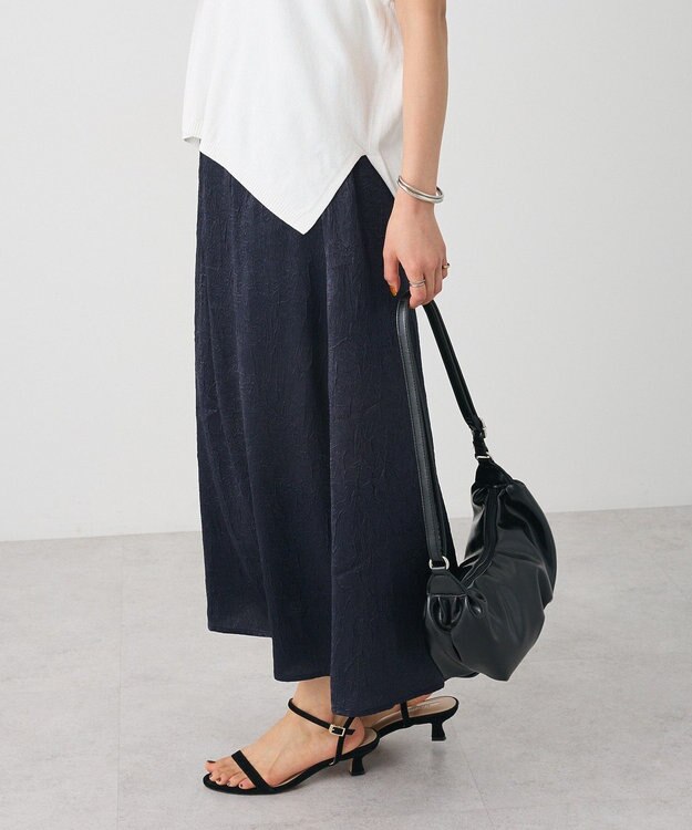 CRAFT STANDARD BOUTIQUE 光沢ワッシャースカート Black