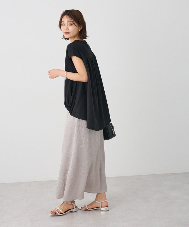 CRAFT STANDARD BOUTIQUE 光沢ワッシャースカート Gray