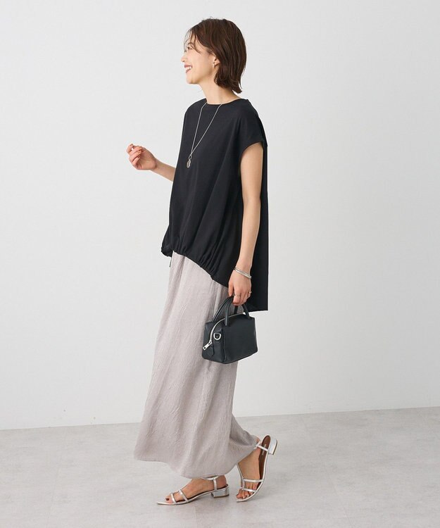 CRAFT STANDARD BOUTIQUE 光沢ワッシャースカート Gray