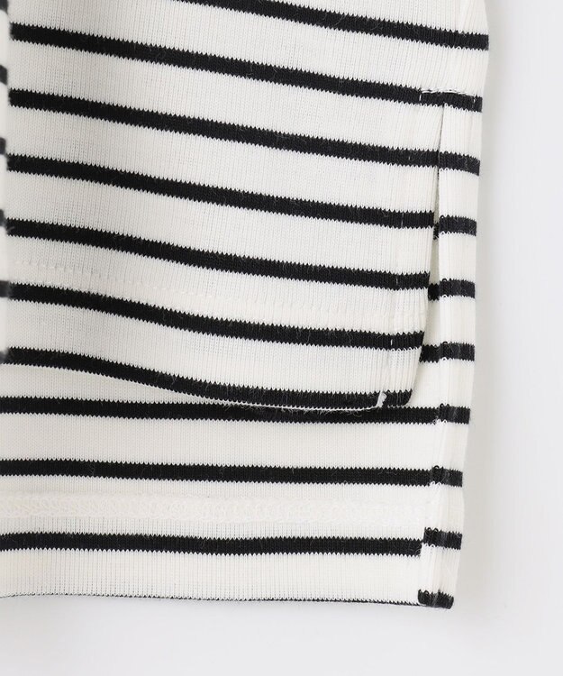 ANY 【接触冷感】クロップド丈半袖Tシャツ ボーダー