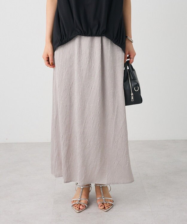 CRAFT STANDARD BOUTIQUE 光沢ワッシャースカート Gray