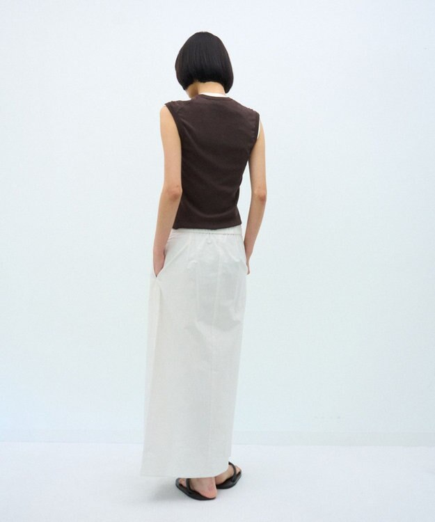 ATON FRESCA CIRCULAR RIB | ヘンリーネックプルオーバー DARK BROWN