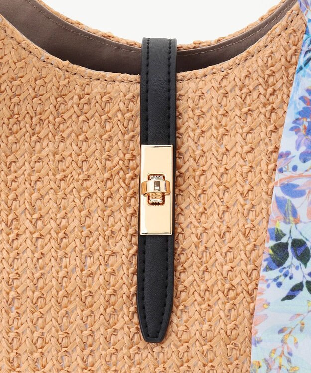 ANY SIS スカーフ付き カゴバッグ ナチュラル