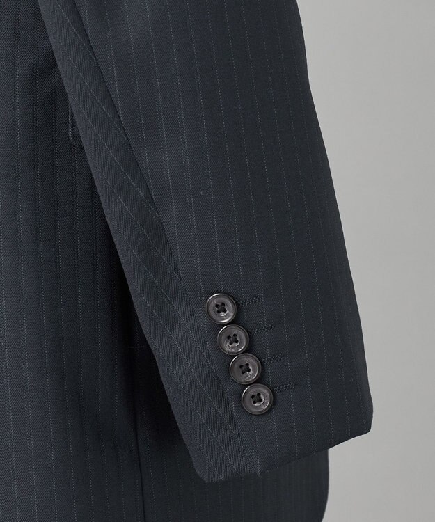 GOTAIRIKU シワになりにくい【御幸毛織/みゆきけおり】DRY SPINNER(ドライスピナー)スーツ（ダークグリーンストライプ） ダークグリーン系1