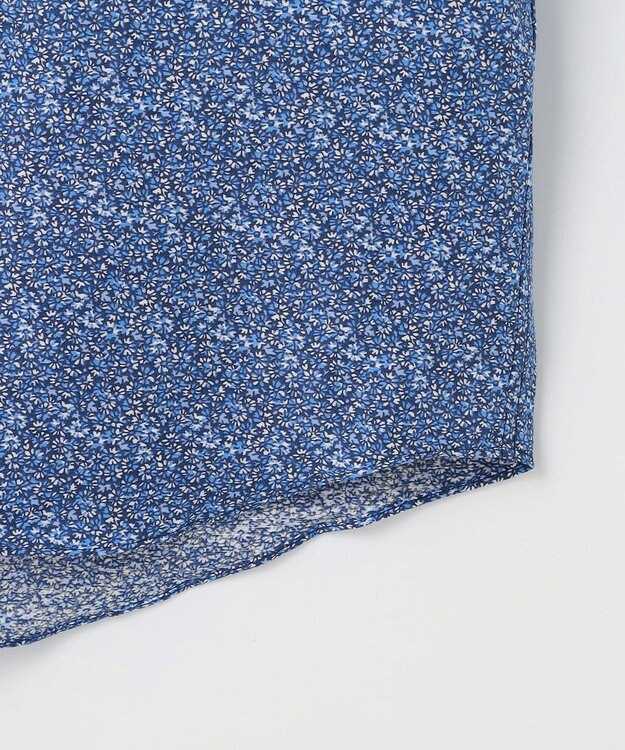 JOSEPH ABBOUD 【キングサイズ・清涼・リネンブレンド】コットンリネン ボイルフラワープリント 半袖シャツ ネイビー系5