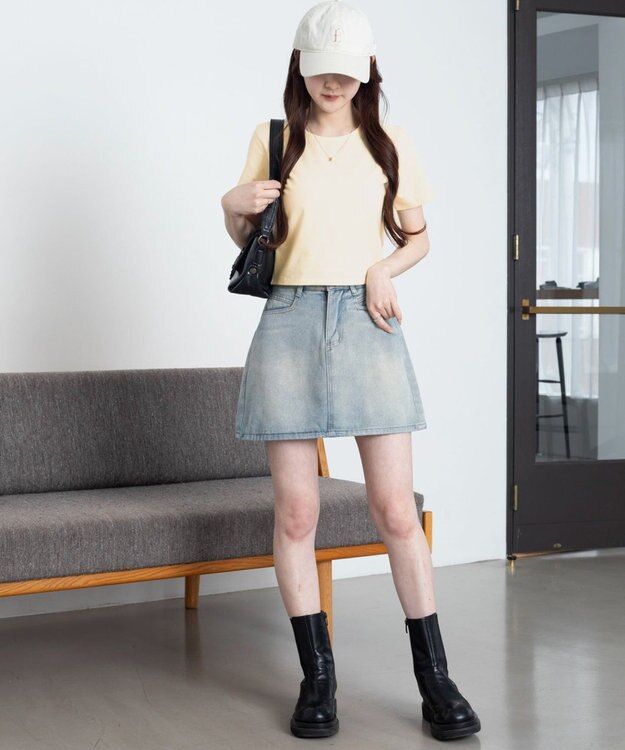 WEGO 【7色/SMLサイズ展開】コンパクトフィットT ライトイエロー