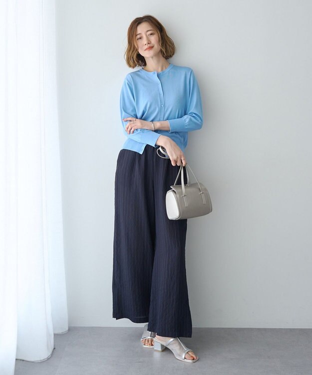 YECCA VECCA 【マシンウォッシャブル】カーディガン② Light Blue