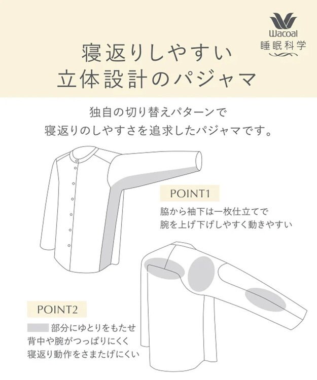 ワコール／睡眠科学 パジャマ 長袖 長ズボン 綿混(本体) ここちよく眠れる 寝返りしやすい レディース YDX509 睡眠科学／ワコール ブルー
