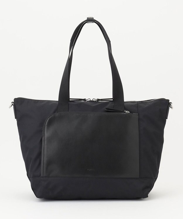 Y'SACCS ナイロン×リサイクルレザー　コンビマルチトート ブラック