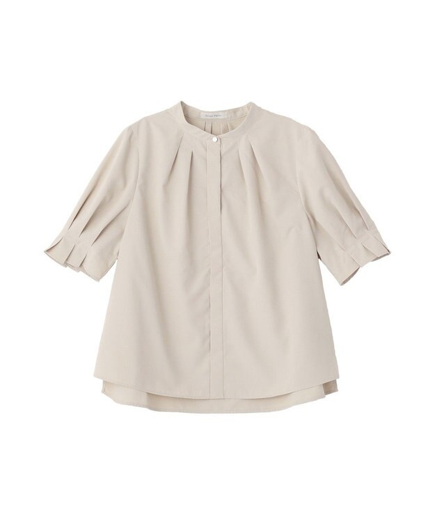 Green Parks タックショートスリーブブラウス Beige