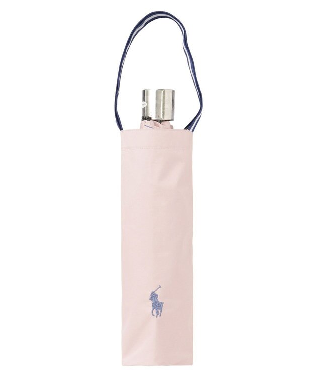 MOONBAT 【軽量】POLO RALPH LAUREN 晴雨兼用日傘 折りたたみ傘 PP刺繍／遮光 遮熱 UV ピンク×ラベンダー