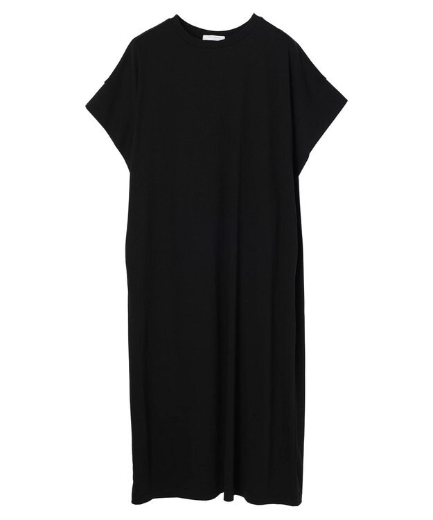 Green Parks 接触冷感　袖切替えカットワンピース Black