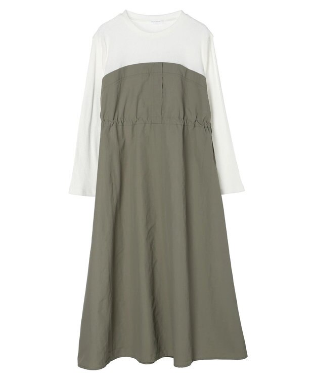 Green Parks ドロストドッキングワンピース Khaki