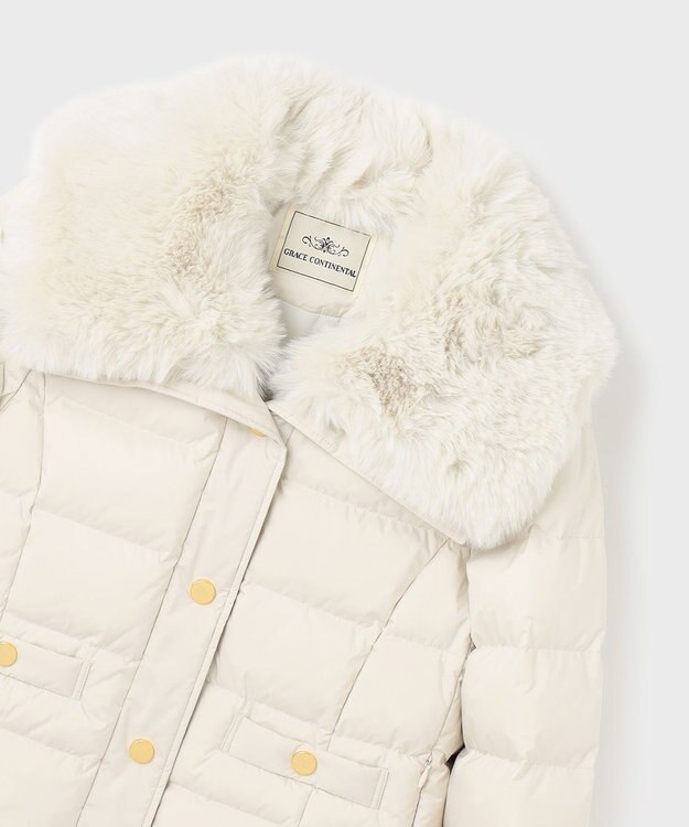 GRACE CONTINENTAL ファーショートダウンジャケット キナリ